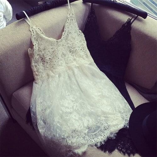 Autumn Black White Sexy Lace Patchwork Dresses Lace Up Sleeveless Elegant Women Dress Party Summer Tank Dress Vestidos WZ025