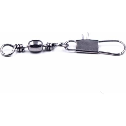 10 Pcs/lo Stainless Steel Swivels Interlock Snap Fishing Lure Tackles Winter Fishing Gear Accessories Connector Copper Swivel