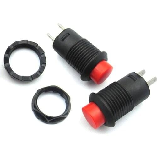 10pcs/lot Red/Green Push button switch DS-425 1A 250V AC Self-reset /Self-locking plastic Round button switch power switches