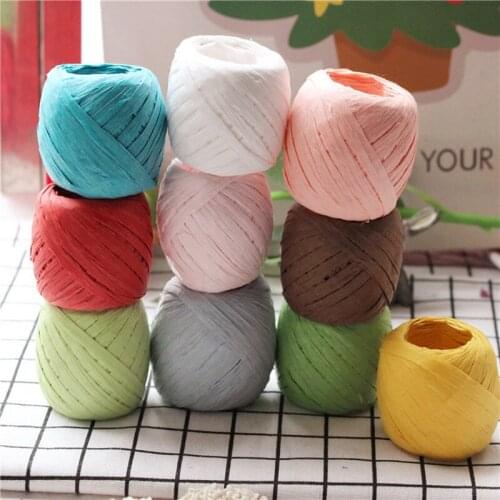 2 Roll/Pack 5MM*10M Wedding Birthday Party Gift Packaging Cords Color Raffia Ball Children Handmade Materials Baking Packaging