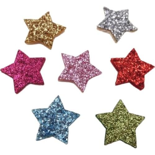 20PCS/lot 2cm Shiny Star Padded Applique Crafts for Garment Accessories And Girl Hair Jewelry Decoration