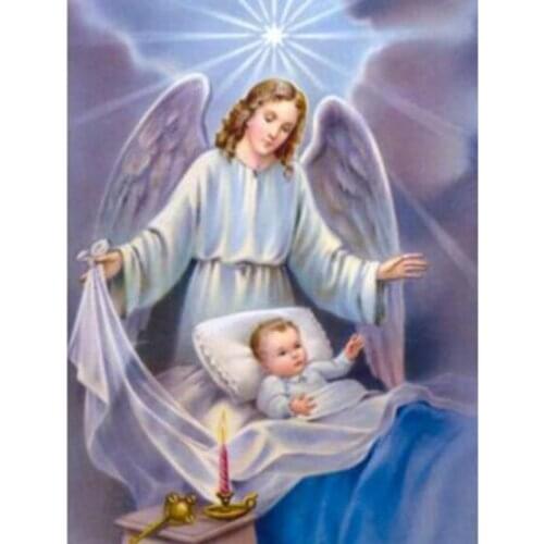 3D Diy Diamond Painted Diamond Embroidered Angel 5d Square Diamond Mosaic Icon Full Embroidered Rhinestone