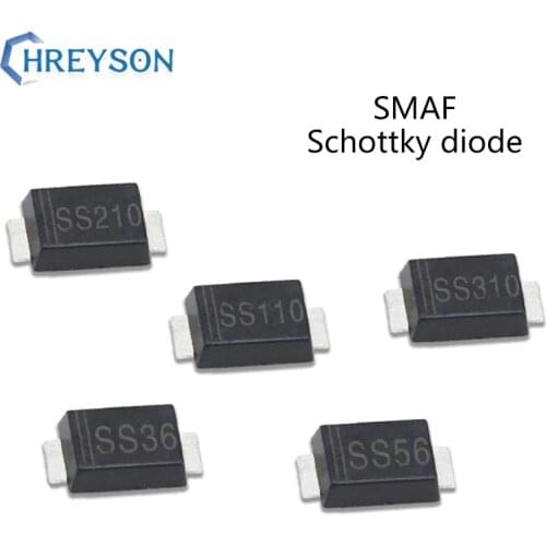 50Pcs SMD Schottky Barrier Rectifier Diodes SS310F SS210F ES2JF SS24F SS56F SS110F ES1JF 1A 80V 100V 150V 200V 20V DO-214AC SMAF