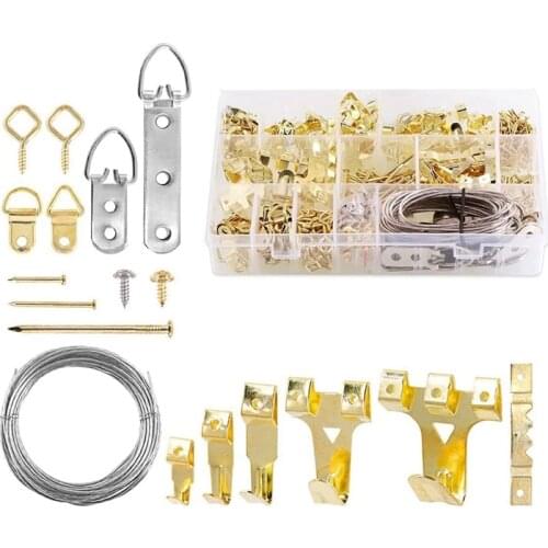 500Pcs Picture Hanging Kit, Photo Frame Hook Hardware With Nails, Hooks,D Ring And Sawtooth Hanger For Frame Hanging