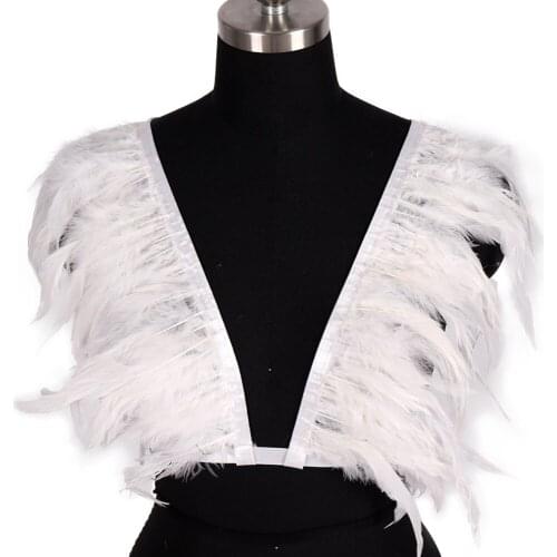 Bdsm Body Belts Gothic Clothes Natural Feather Womens Underwear Sexy Lingerie Harness Bra Stockings Garter Goth Harness Fashion