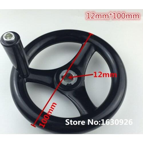 FREE SHIPPING 12 x 100mm 3 Spoke Hand Wheel Black w Revolving Handle
