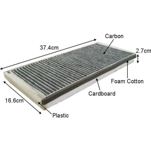 Free Shipment CUK3858 Factory Outlet 9018300418 Activated Carbon Car Cabin Air Filter for SPRINTER 37.4*16.6*2.7cm WP6985