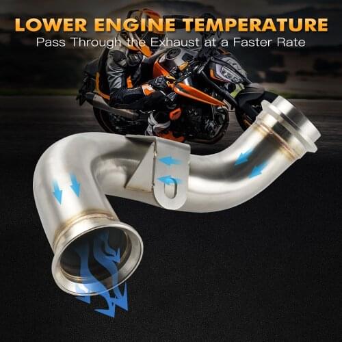 CNC Aluminum Motorcycle Exhaust Link Pipe For KTM 790 Adventure R 790 Adv 2019-2021 2020 Exhaust Catalyst Delete Pipe