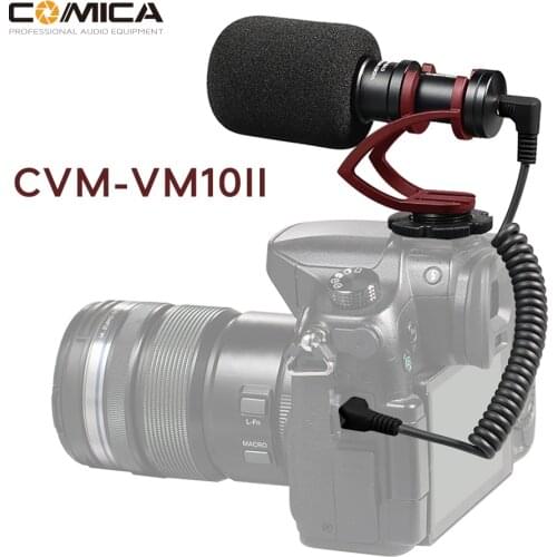 COMICA CVM-VM10II Microphone for GoPro Mirrorless Camera Phone MINI Cardioid Directional Video Mic with shock-absorption Stand