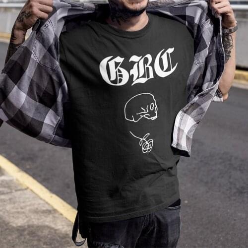 Casual T Shirt Men Rose Skull 100% Cotton Summer Streetwear Fashion T-shirt Hip Hop Punk Tshirt Rapper EU Size