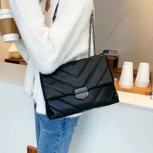 Classic Black Quilted Shoulder Bags for Women Sac New Fashion Chain Flap Crossbody Messenger Bag Female Quality Leather Handbag