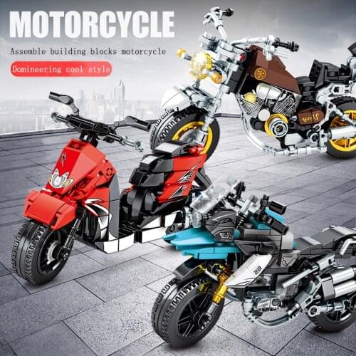 New City Technical Moto Building Blocks Kids DIY Speed Motorbike Model Bricks Toys Education Motorcycle Bricks Boy Birthday Gift