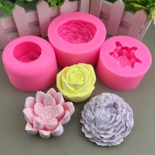 Carnation rose lotus silicone mold aromatherapy decorative flowers homemade gypsum mold DIY soap mold