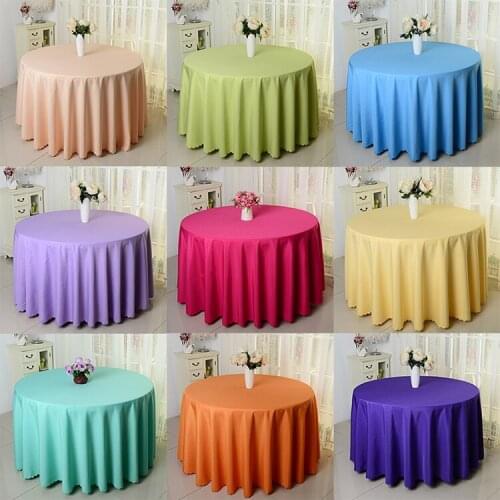 1 Piece 120 inch Polyester Fabric Table Cloth Table Cover Round for Wedding Party Decoration Wedding Tablecloth Free DHL