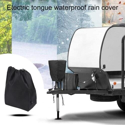 50% Hot Sales!!!Electric Tongue Jack Cover Dust-proof UV Resistant Black 600D Oxford Cloth Protective Bag for RV
