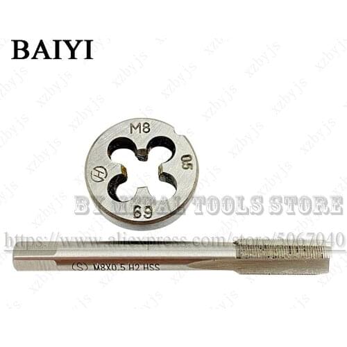 M8x0.5 HSS Tap And Die Set M8*0.5 Machine Thread Tap And Round Thread Die Right Hand
