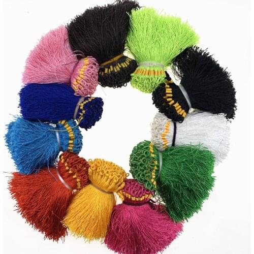 100 PCS polyester small ring must tassel DIY Pendant Jewelry Curtain Garments Decorative Accessories Key Chain Handbag Pendants