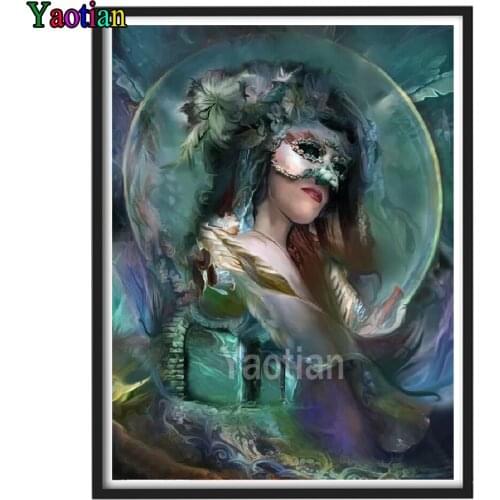 Fantasy mask woman 5D Diamond Painting Full Drill Square Cross Stitch Diamond Art Bead Embroidery Kits Wall Decor Handwork