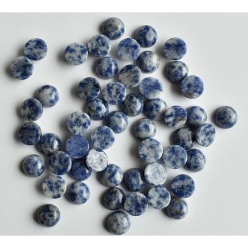 2020 fashion good quality natural sodalite stone round cab cabochon beads for jewelry Accessories 10mm wholesale 50pcs/lot free