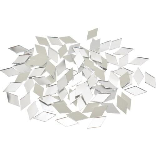 High Quality 100Pcs Glass Mirror Mosaic Tiles Bulk Diamond Shape For Wall Artwork Diy Handmade Supplies