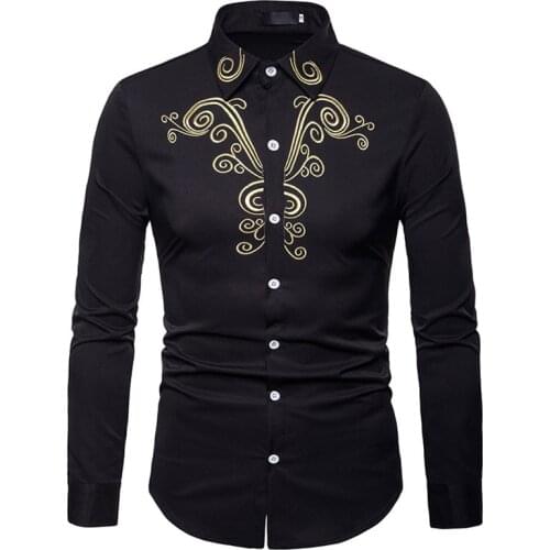 Mens Classic Embroidery Shirt 2021 Brand New Casual Button Down Dress Shirts Men Slim Long Sleeve Business Shirt Camisa Hombre