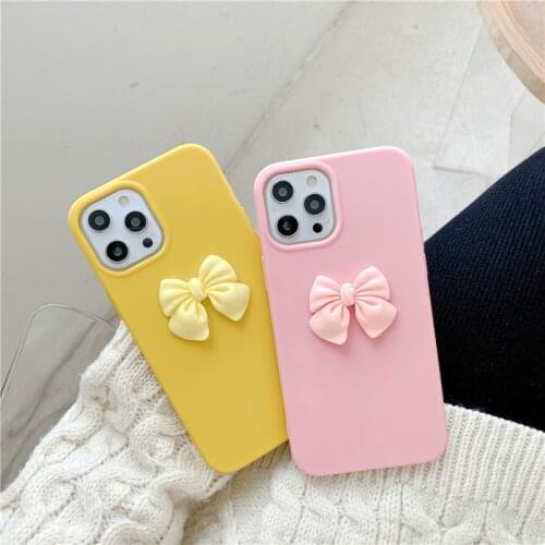 3D Cute Bow Girl Soft Phone Case Lovely Cover Coque Gift For Samsung Galaxy A5 A6 A7 A8 PLUS A9 2018 A750 J4 Prime J6 M62 M12