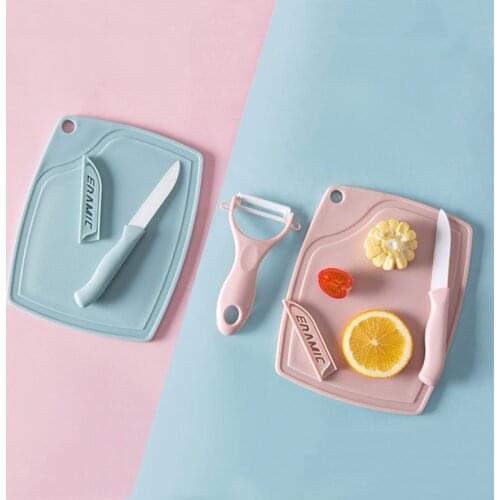 New Multifunctional Ceramic Kitchen Knife Set Knife Cutting Board Ceramic Knife Peeler Cutting Board Set For Home Kitchen Tools