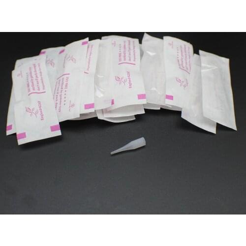 100pcs 1RL Individual Packed Eyebrow Tattoo Tips Plastic Giant Sun Needle Caps For Permanent Makeup Eyebrow Lip Tattoo Machine