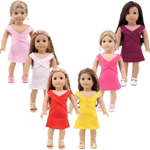 2021 New Pattern Dinner Dress Cross Dress Fit 18 Inch American&43cm Baby New Born Doll Clothes Accessories