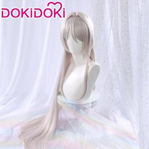 DokiDoki-SR Game Onmyoji Shiranui Cosplay Wig Long Grey Women Onmyoji Shiranui Cosplay Wig Long Grey Women Wig