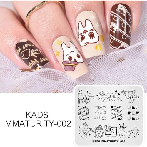 KADS Immaturity-002 Nail Stamping Plates Joyful Designs Nail Art Stamp Template Image Plate DIY Manicure Decoration