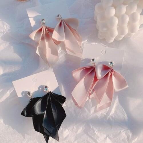 Fashion Bowknot Big Ribbon Drop Earrings For Women Korean Styles New Jewelry Statement Earings Wholesale