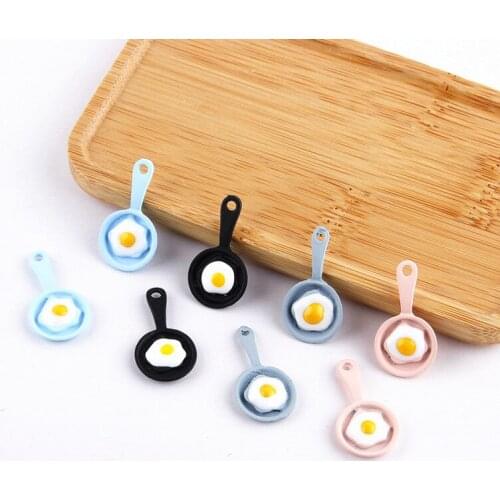 New cute cartoon Mini simulation frying pan fried egg earrings DIY handmade earrings accessories materials