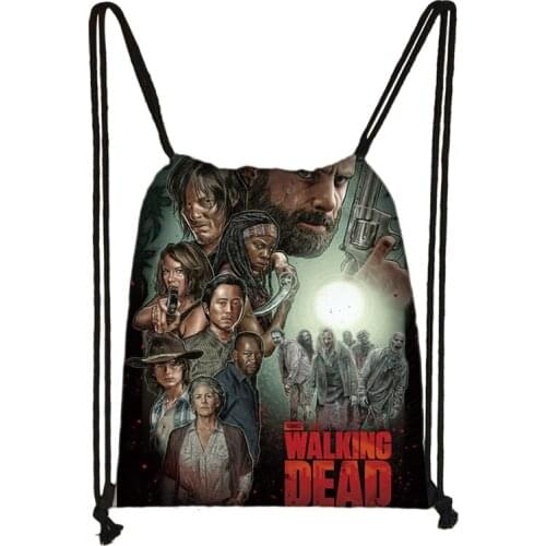 The Walking Dead Drawstring Bag Boys Girls Storage Bags Teenager Casual Backpack Kids Bookbag Beach Bags Gift