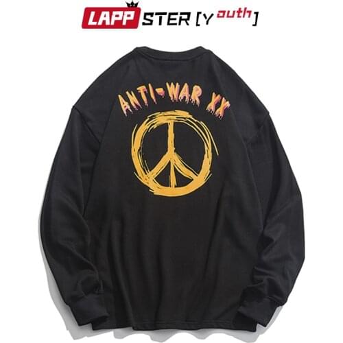 LAPPSTER-Youth Men Streetwear Funny Print Hoodies Sweatshirts 2020 Oversized Mens Harajuku Hoodie Vintage Korean Black Clothes