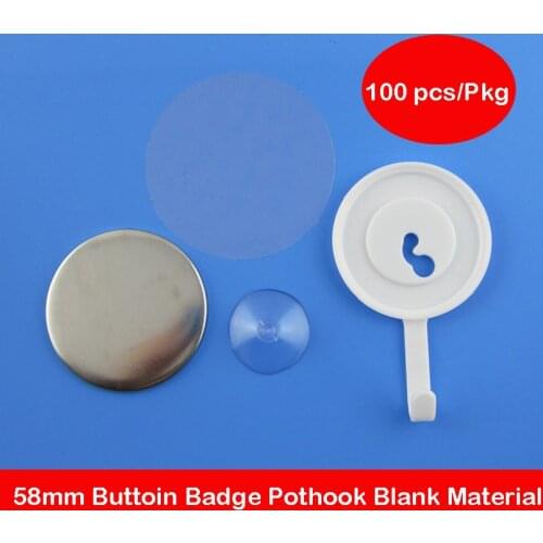 Ready Stock 2-1/4" 58mm Button badge hook pothook Button Badge Parts for Button badge maker Diy Blank material 100sets