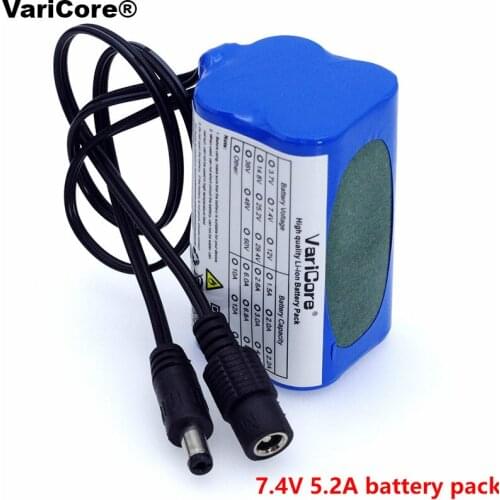 VariCore Protect 7.4 V 5200 mAh 8.4 V 18650 Li-lon Battery bike lights Head lamp special battery pack DC 5.5*2.1MM