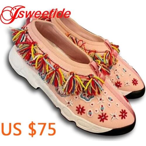 New Colorful Fringed Sinkers Womens Shoes Sport Walking Flats Height Increasing Women Loafers Breathable Fashion Casual Shoes