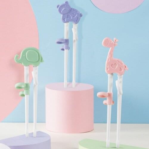 1Pair Stainless Steel Chopsticks For Kids Cartoon Learning Chop Sticks Reusable Training Chopsticks Learning Kitchen Chopsticks