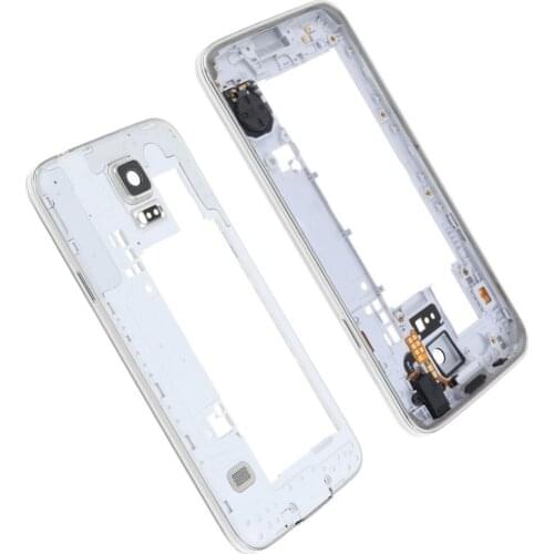10pcs/lot Original Middle Plate Frame Bezel + Side Button Housing Chassis For Samsung Galaxy S5 G900F USB Dust Plug Small Parts