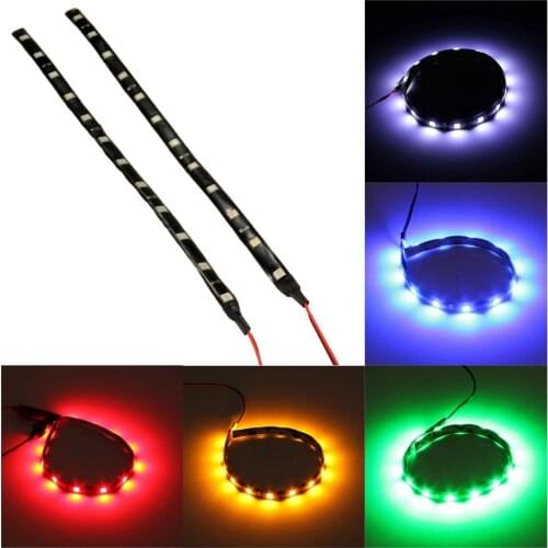 2* 5050 SMD 12 LED IP65 Waterproof Flexible Strip Light 12V 3W For Car Home 30cm white
