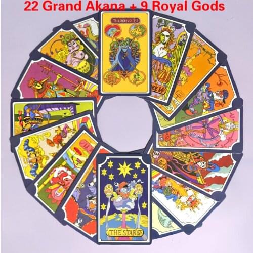 31pcs/set JoJo Bizarre Adventure Tarot Card 22 Grand Akana + 9 Royal Gods Cosplay Props Anime Chess Card Gift Tarot Card