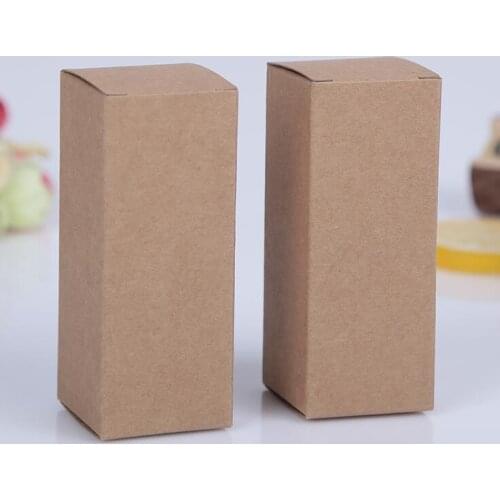 50pcs 20 sizes Retro Brown Kraft Essential Oil Nail Polish Bottle Package Paper Box Lipstick Perfume Cosmetic Gift pcakging Box