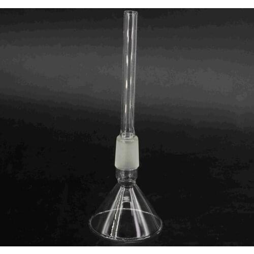 75mm O.D 24/29 Joint Borosilicate Glass Tail Tube 12cm Length Lab Powder Conical Funnel Glassware