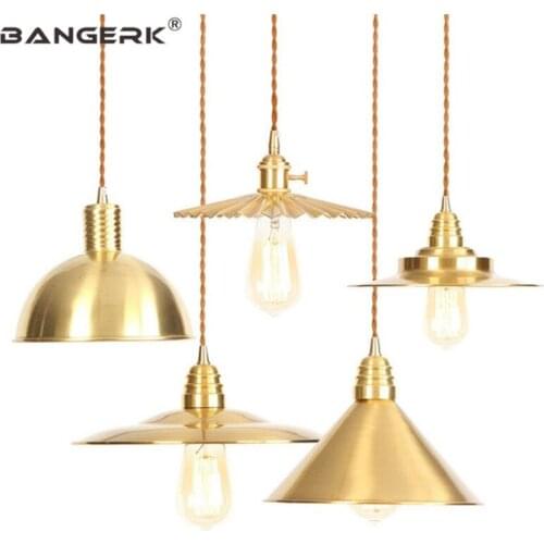 American Brass Vintage Pendant Light LED Edison Industrial Decor Loft Dining Room Antique Hanging Lamp Home Lighting Fixtures