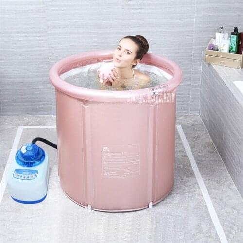 LC3001 Household Inflatable Heated Folding Warm Bath Barrel Whole Body Thickening Adult Steam Bathtub Bath Bucket With Lid