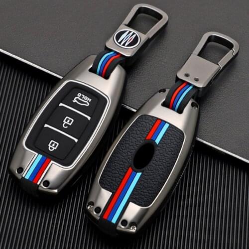 Galvanized Alloy Car Key Cover Case Shell For Hyundai i30 Ix35 Kona Encino Solaris Azera Grandeur Ig Accent TM Palisade Santa Fe
