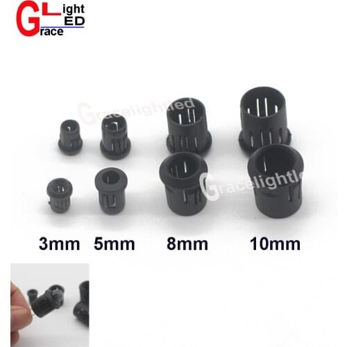 3mm 5mm 8mm 10mm Black Plastic LED Clip Holder Case Cup Bezels Mounting Cases Useful 3mm 5mm 8mm 10mm LED diode