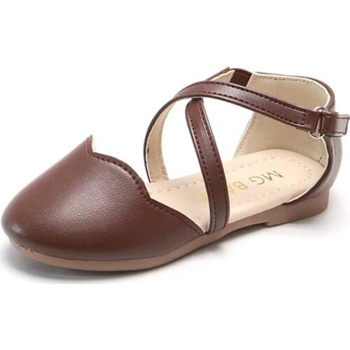 CUZULLAA Girls Hook & Loop Elegant Princess Shoes Kids Flats 2020 Children Retro Soft Sole Casual Shoes Size 21-35