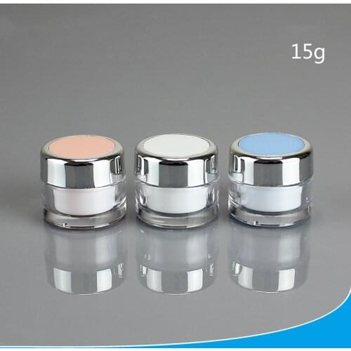 15g 20g Travel Containers Double Layer Clear Plastic Cosmetic Cream Jar Makeup Nail Art Bead Storage Jar Pot Box Round Bottle
